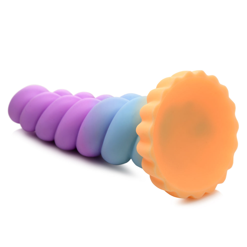 Creature Cocks Mystique Silicone Unicorn Horn Dildo will have you riding waves of magical pleasure as thick bulbous ridges rub against your inner walls. (5)