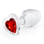 Crystal Desires Glass Butt Plug With Heart Gem - Medium has a red heart-shaped gem base to make your butt look glamorous! Compatible w/ all lubricants & temperature play.
