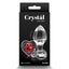 Crystal Desires Glass Butt Plug With Heart Gem - Medium has a red heart-shaped gem base to make your butt look glamorous! Compatible w/ all lubricants & temperature play. Package.