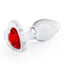 Crystal Desires Glass Butt Plug With Heart Gem - Small has a red heart-shaped gem base to make your butt look glamorous! Compatible w/ all lubricants & temperature play. 