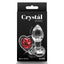 Crystal Desires Glass Butt Plug With Heart Gem - Small has a red heart-shaped gem base to make your butt look glamorous! Compatible w/ all lubricants & temperature play. Package.