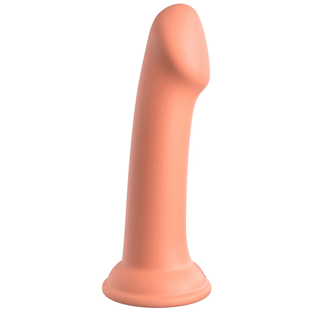 Dillio Big Hero 6" Platinum Cured Silicone G-Spot Dildo. Stimulate your G-spot or prostate w/ this hygienically superior dildo's bulbous head & curved shaft! Suction-cupped for strap-on play. Peach. (2)