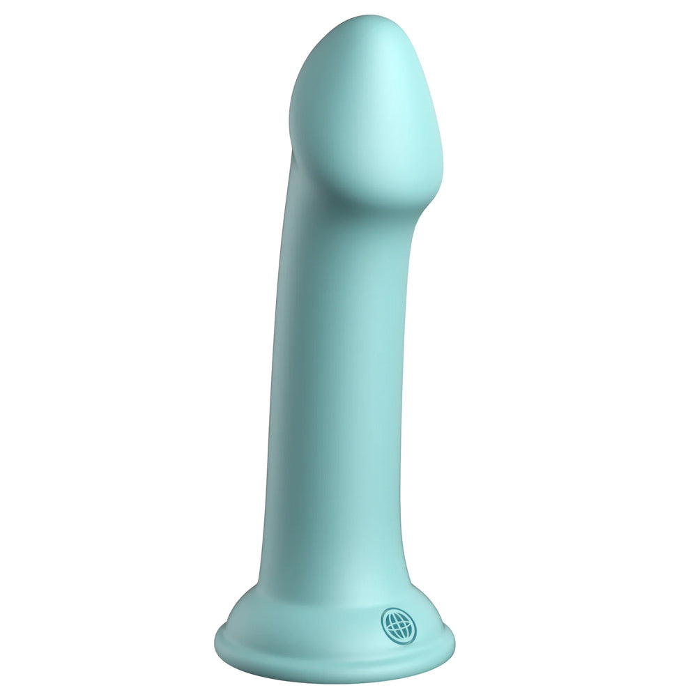 Dillio Big Hero 6" Platinum Cured Silicone G-Spot Dildo. Stimulate your G-spot or prostate w/ this hygienically superior dildo's bulbous head & curved shaft! Suction-cupped for strap-on play. Teal. (2)