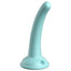 Dillio Curious Five 5" Platinum Cured Silicone Dildo offers G-spot/P-spot stimulation & has a rounded tip for comfortable insertion. Suction cup compatible w/ universal strap-on harnesses! Teal.