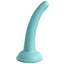  Dillio Curious Five 5" Platinum Cured Silicone Dildo offers G-spot/P-spot stimulation & has a rounded tip for comfortable insertion. Suction cup compatible w/ universal strap-on harnesses! Teal. (2)