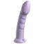 Dillio Super Eight 8" Ridged Platinum Cured Silicone Dildo has a ridged head for a satisfying pop upon insertion & similar ridges all the way down the shaft for more stimulation. Purple.