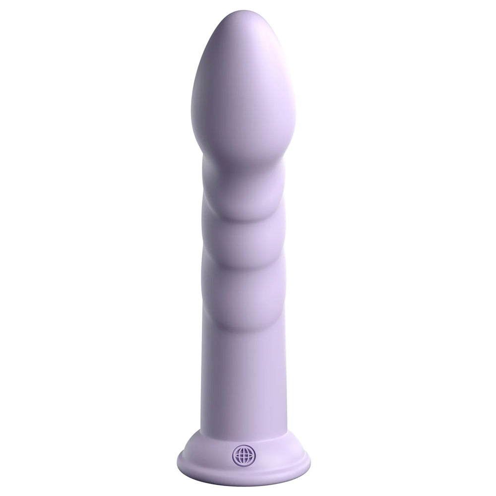 Dillio Super Eight 8" Ridged Platinum Cured Silicone Dildo has a ridged head for a satisfying pop upon insertion & similar ridges all the way down the shaft for more stimulation. Purple. (3)