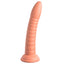  Dillio Wild Thing 7" Ribbed Platinum Cured Silicone Dildo has a pointed head for easy entry & ridges all the way down the shaft for more stimulation. Peach. (2)