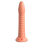  Dillio Wild Thing 7" Ribbed Platinum Cured Silicone Dildo has a pointed head for easy entry & ridges all the way down the shaft for more stimulation. Peach. (3)