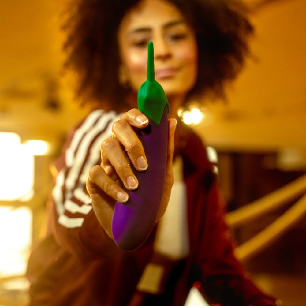 Emojibator Eggplant Emoji XL Rechargeable Silicone Vibrator Sexyland