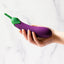 Emojibator Eggplant Emoji XL Rechargeable Silicone Vibrator has 10 vibration modes packed into a large bulbous body shaped like the iconic eggplant emoji to enhance self-pleasure. On-hand.