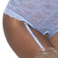  Exposed Ooh La Lace Blue Cupless Crotchless Gartered Teddy reveals your assets in a cupless, crotchless design made from sheer periwinkle blue lace & has suspenders for thigh-high stockings! (4)