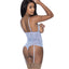  Exposed Ooh La Lace Blue Cupless Crotchless Gartered Teddy reveals your assets in a cupless, crotchless design made from sheer periwinkle blue lace & has suspenders for thigh-high stockings! (7)