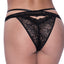 Exposed Ooh La Lace Peek-A-Boo Cheeky Panties combine scalloped floral lace w/ a high-cut design to accentuate your rear, a cutout at the small of your back & a wraparound waist strap! Black. (2)