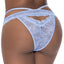 Exposed Ooh La Lace Peek-A-Boo Cheeky Panties combine scalloped floral lace w/ a high-cut design to accentuate your rear, a cutout at the small of your back & a wraparound waist strap! Periwinkle. (2)