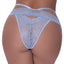 Exposed Ooh La Lace Peek-A-Boo Cheeky Panties for curvy ladies combine scalloped floral lace w/ a high-cut design to accentuate your rear & a wraparound waist that highlights your figure! Periwinkle. (2)