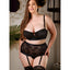 Fantasy Lingerie Curve Chloe Keyhole Bra & Gartered High-Waist Panty lifts & shapes your bust while the high-waisted panty gives you a dreamy hourglass figure in sheer mesh & floral lace. (5)