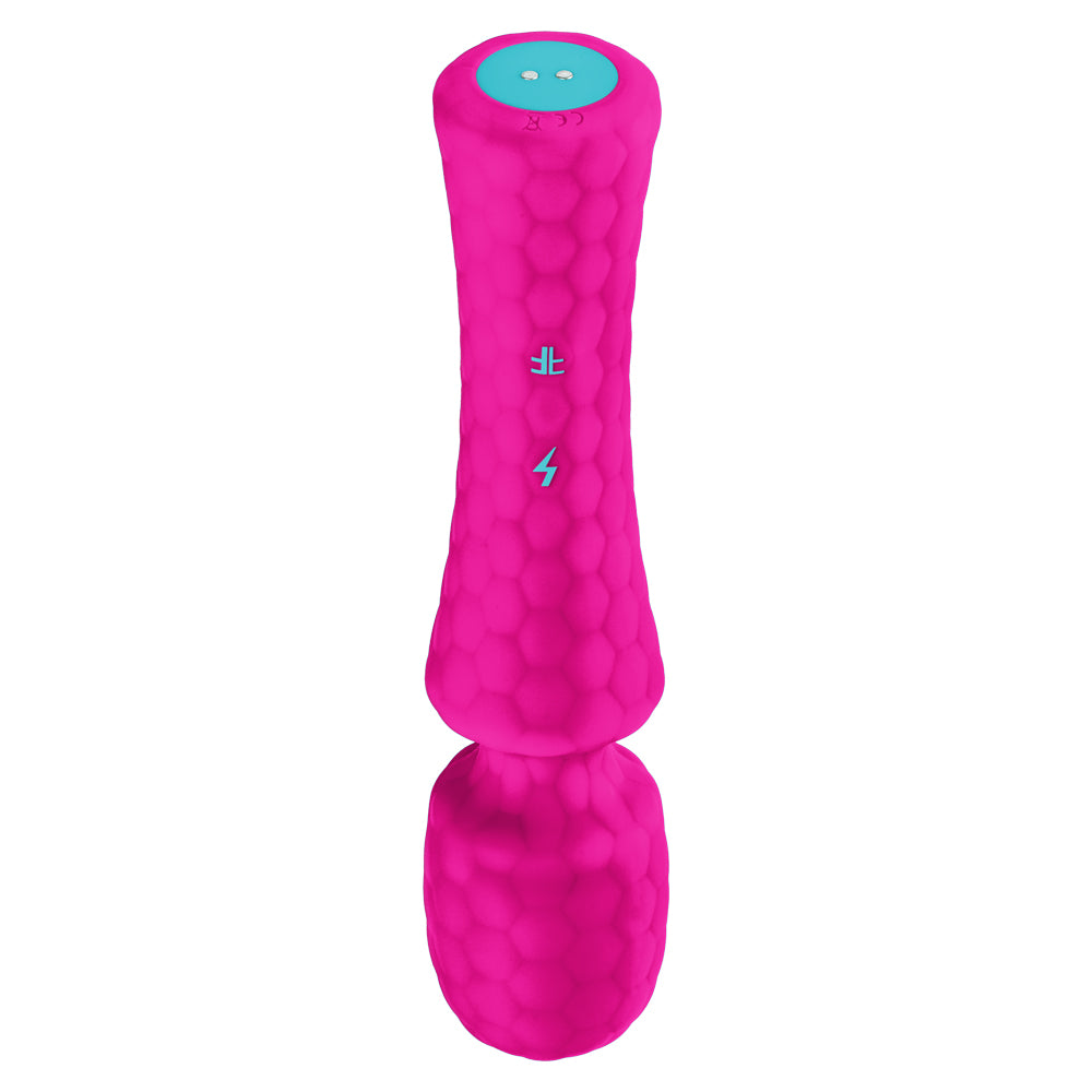  FemmeFunn Ultra Wand Vibrator XL has a comfy handle & flexible head w/ 10 vibration modes for earth-shattering pleasure that won't shatter your hand. Pink. (2)