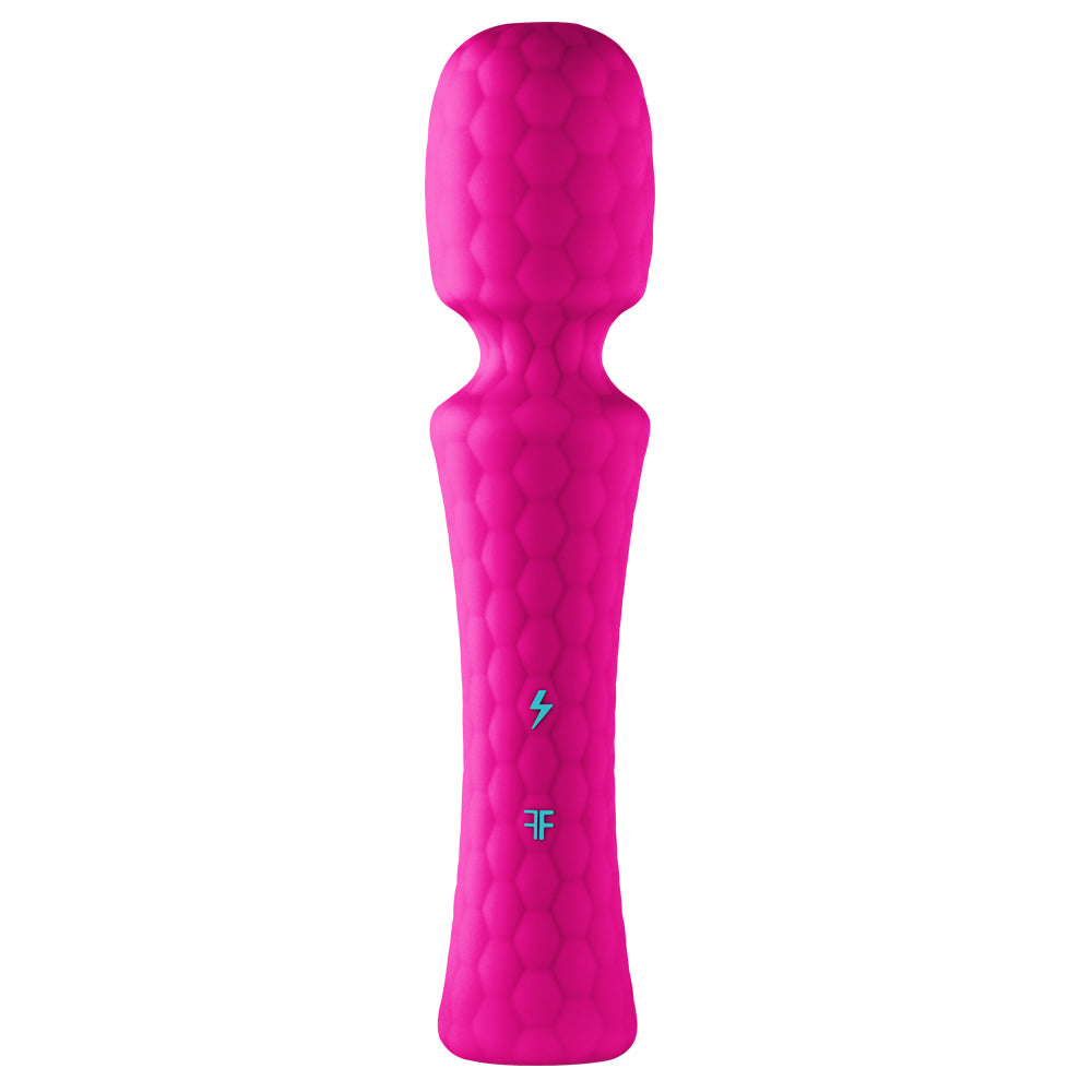  FemmeFunn Ultra Wand Vibrator XL has a comfy handle & flexible head w/ 10 vibration modes for earth-shattering pleasure that won't shatter your hand. Pink.