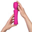  FemmeFunn Ultra Wand Vibrator XL has a comfy handle & flexible head w/ 10 vibration modes for earth-shattering pleasure that won't shatter your hand. Pink. On-hand.