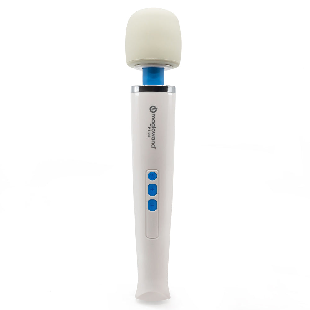 Hitachi Magic Wand Plus Plug-In Vibrating Massager has tuned frequency hertz vibrations to deliver deep, penetrating full-body pleasure & has a detachable power cord for easy storage!