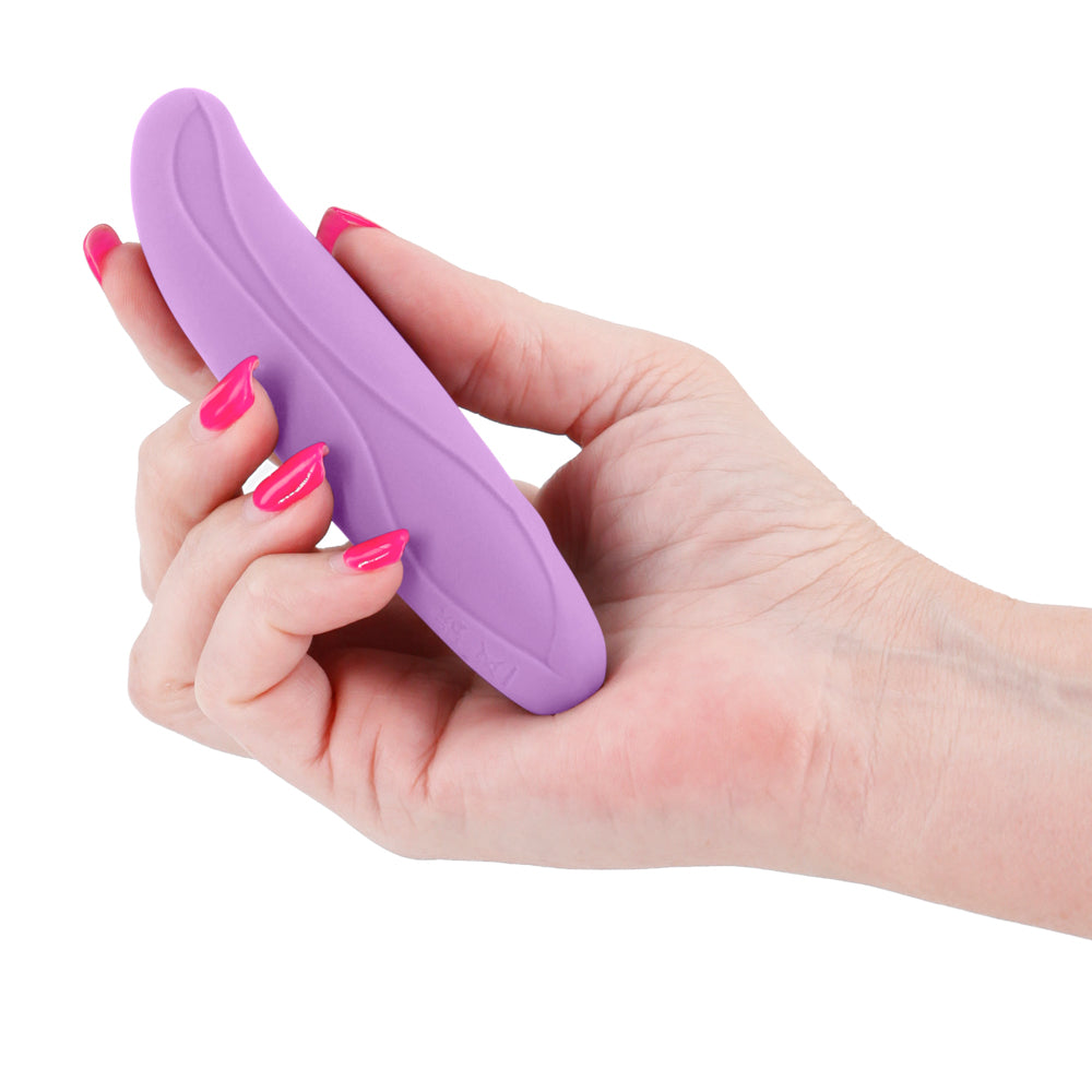 Inya Flirt Rechargeable Ultra-Flexible Silicone Vibrator is the most flexible, bendable vibrator in the world & has an upturned nubby tip for more precise pleasure. Lilac. On-hand.