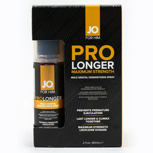 JO For Him - ProLonger Maximum Strength Desensitizing Spray has 10% lidocaine (maximum dosage) to decrease penis sensitivity & prevent premature ejaculation + enhance endurance! Package.