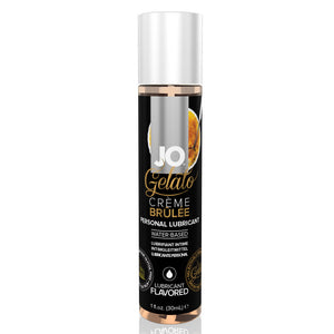 The JO Gelato Creme Brulee Flavoured Lubricant enhances foreplay, oral sex & intimacy with a delicious caramel-y taste! 30ml.