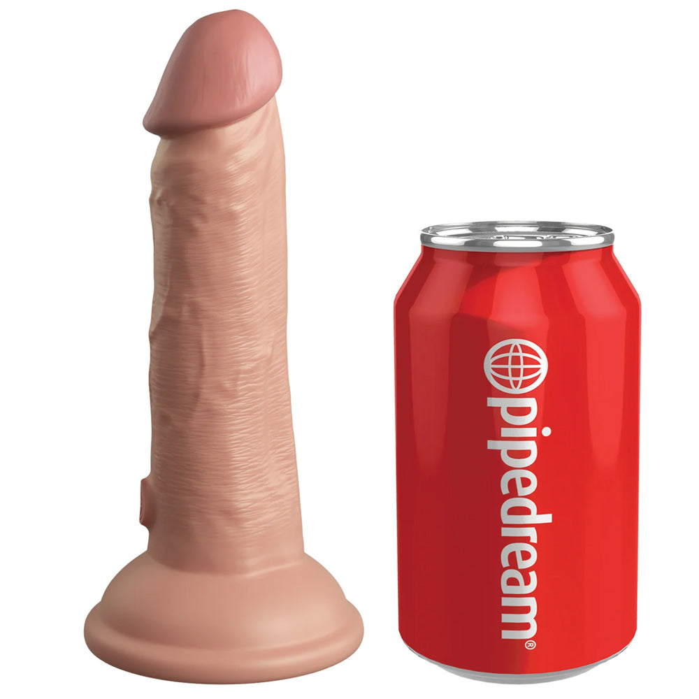King Cock Elite 6" Dual Density Silicone Dildo With Suction Cup is made from dual-layered silicone w/ a firm inner core, soft skin-like outer & a suction cup that's stronger than ever. Dimension.