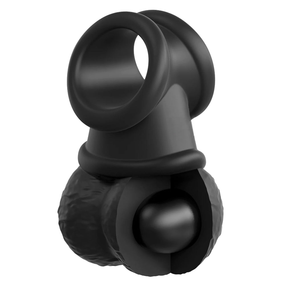 King Cock Elite Deluxe Silicone Body Dock Kit With Vibrating Balls includes a push & play strap-on harness, an 8" dual-density dildo & vibrating swinging balls for irresistible slapping sensations. Swinging balls. (2)