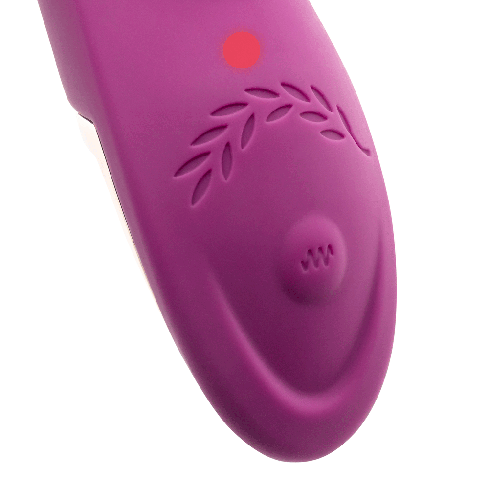 Leto Aurora Clitoral Suction Rabbit Vibrator has 10 G-spot vibration modes + contactless clitoral suction w/ unique swipe-to-adjust controls for 3 intensities on both heads! Swipe control.
