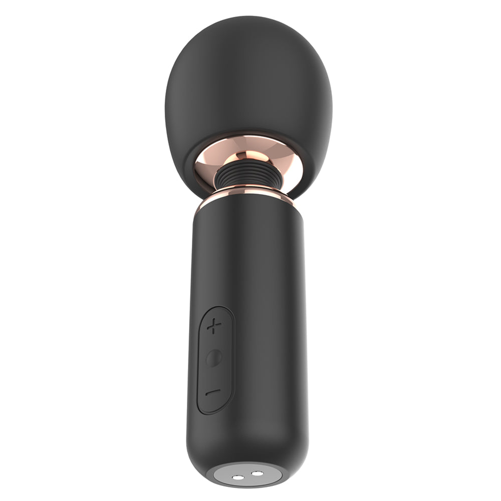 Leto Bliss Compact Rechargeable Wand Vibrator has 5 vibration patterns & 3 speed intensities each in a large, weighty head atop a travel-friendly body. (3)
