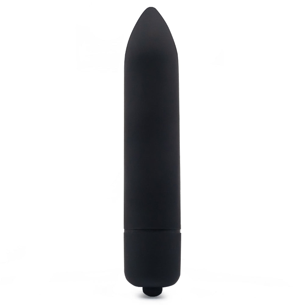 Leto Nova Tapered 10-Mode Bullet Vibrator has a pointed tip that precisely stimulates the clitoris/nipples & has 10 vibration modes. Black.