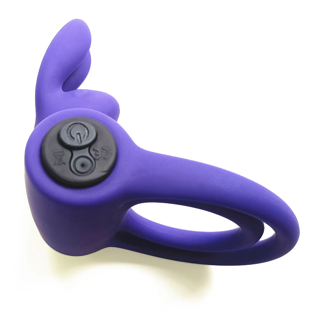 Leto R-Ring Vibrating Clitoral Bunny Cock & Ball Ring keeps you harder for longer & fits around shaft + testicles for a secure fit & have vibrating rabbit ears to stimulate a partner's clitoris! (3)