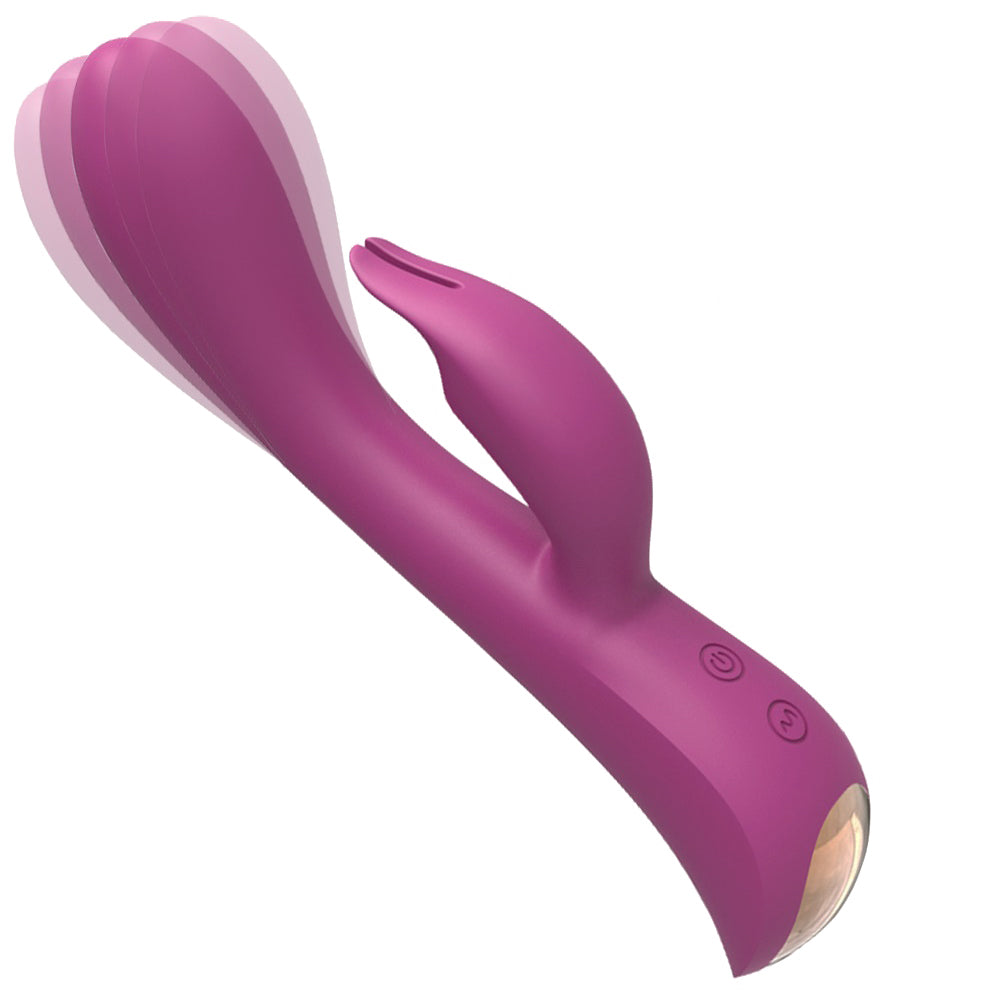 Leto Seraph Flexible Silicone Rabbit Vibrator has 10 synchronised vibration modes + a super-strong boost mode in the ergonomically curved G-spot & clitoral heads. Vibration.