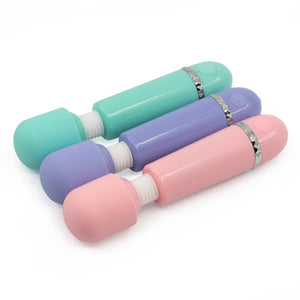 Leto Silny 10-Mode Mini Wand Vibrator has 10 vibration modes in a silicone head atop a flexible neck for travel-ready pleasure. Group.