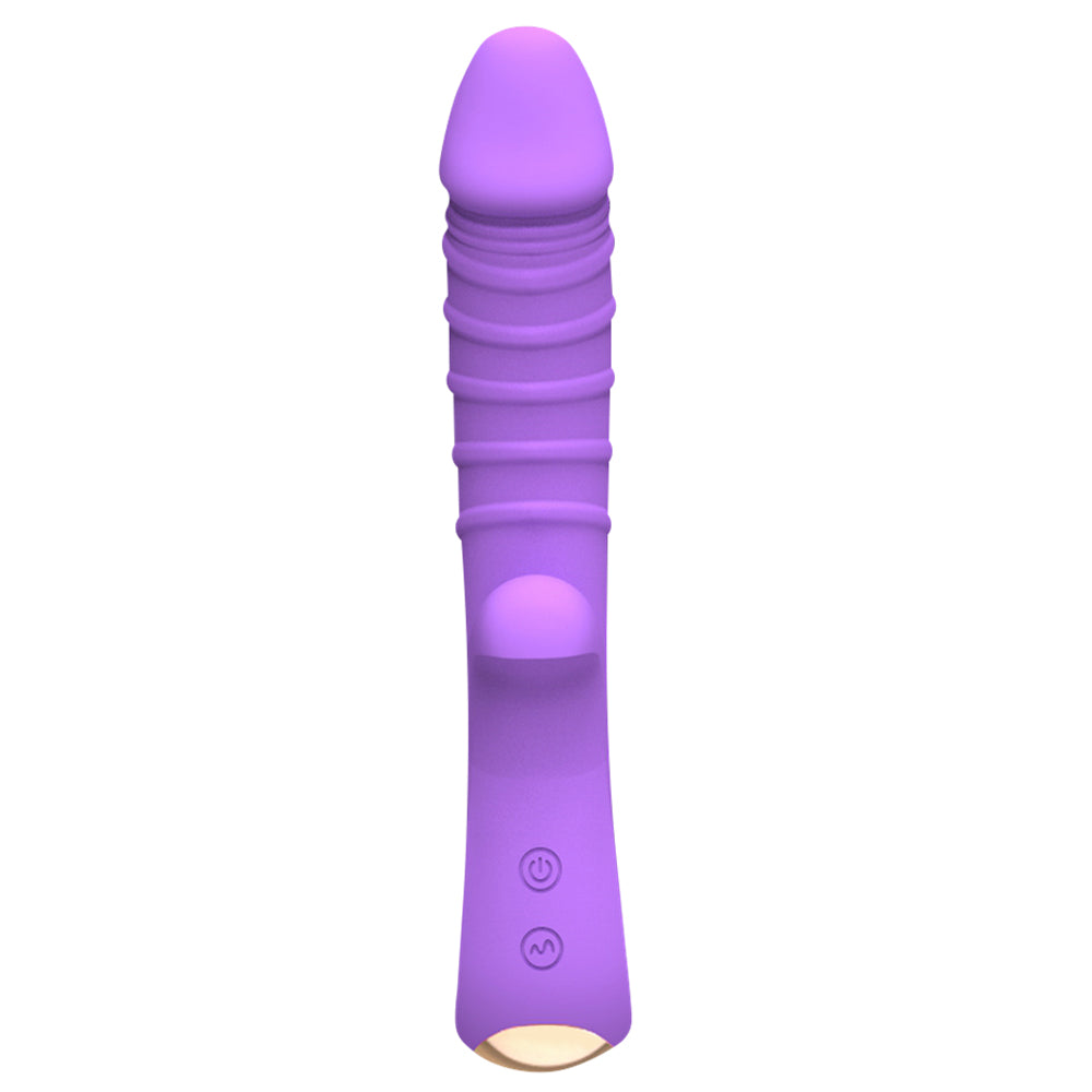 Leto Velvet Flexible Phallic Silicone Rabbit Vibrator has 10 vibration modes + a super-strong boost mode in the ribbed phallic G-spot head & nubby clitoral arm you can press against you as hard as you like! (2)
