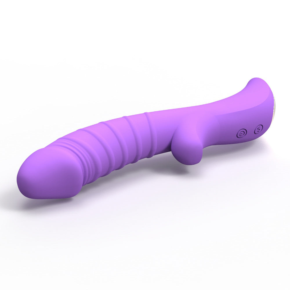 Leto Velvet Flexible Phallic Silicone Rabbit Vibrator has 10 vibration modes + a super-strong boost mode in the ribbed phallic G-spot head & nubby clitoral arm you can press against you as hard as you like! (4)