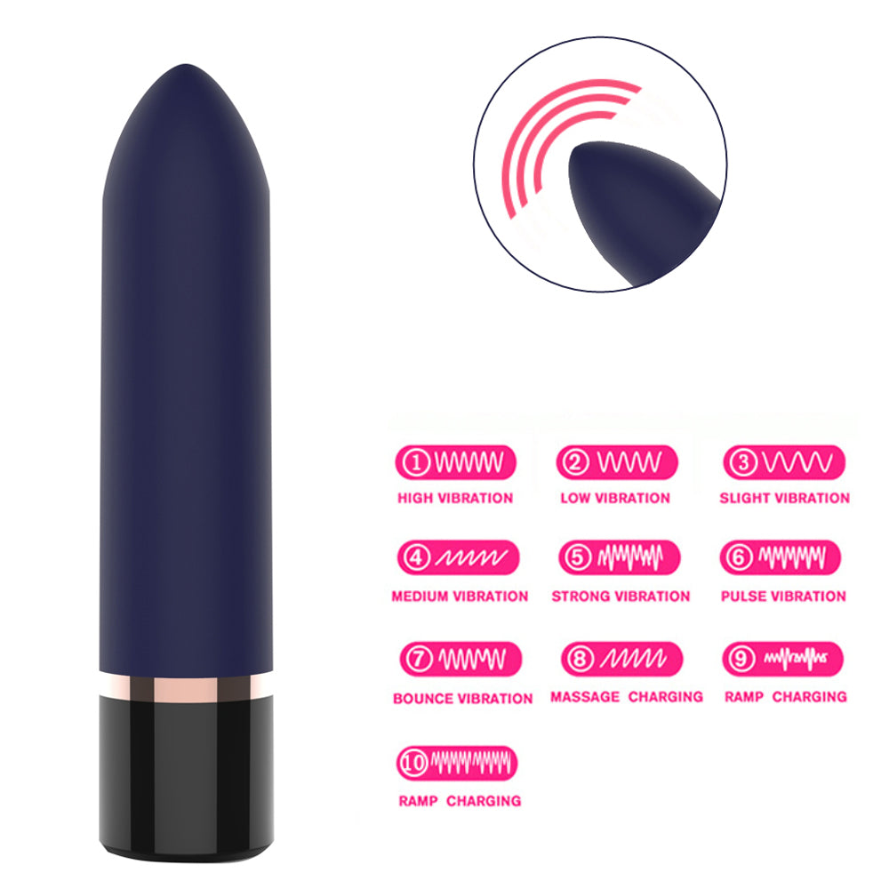 Leto Echo Tapered 10-Mode Silicone Bullet Vibrator has a tapered tip to apply 10 vibration modes with pinpoint-precision on your clitoris, nipples & perineum. Vibration modes.