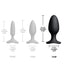 Lovense Hush 2 Bluetooth Vibrating Butt Plug has a redesigned contoured base for all-day wear, smooth neck for easy insertion/removal & longer-lasting magnetic recharging battery. Size chart.
