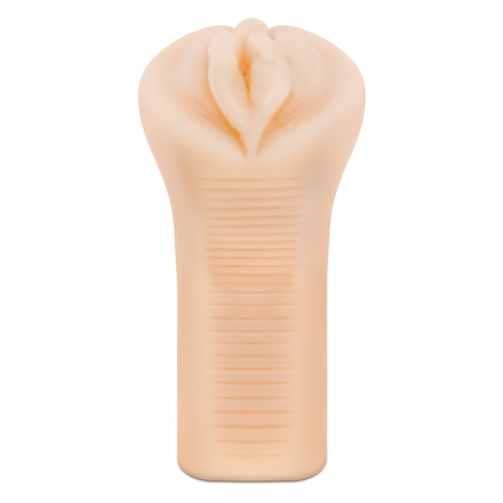 M Elite Veronika Self-Lubricating Vibrating Vaginal Stroker has internal ribbing & includes a vibrating bullet for more stimulation. The soft TPE self-lubricates w/ water or saliva for a wet & wild ride! (2)