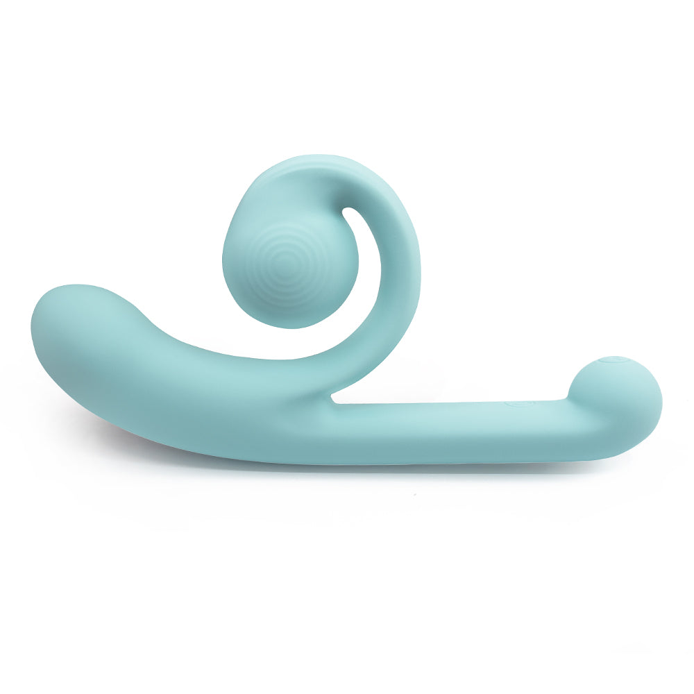 Magic Snail Perfect Contact Flexible Rabbit Vibrator has a unique snail shell design w/ a flexible, rolled-up shape that maintains constant clitoral contact while moving & thrusting! Light green. (2)