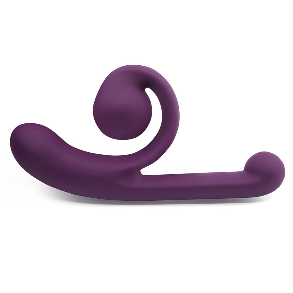 Magic Snail Perfect Contact Flexible Rabbit Vibrator has a unique snail shell design w/ a flexible, rolled-up shape that maintains constant clitoral contact while moving & thrusting! Purple. (2)