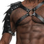 Male Power Aquarius Leather Chest Harness With Shoulder Shield has a bendable shoulder brace made from multiple layers of leather to keep up w/ you from BDSM events to edgy everyday wear! (2)