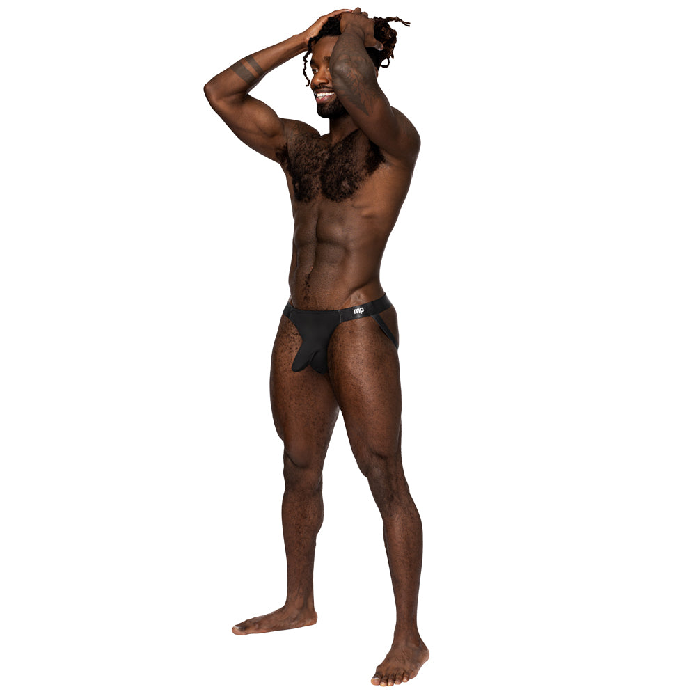 Male Power Easy Breezy Defining Sleeve Jock Strap features a defined sleeve pouch to support your package & has modern, low-rise satin-finished elastic waist & leg straps for comfortable wear! (3)
