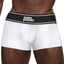 Male Power Modal Rib Pouch Shorts have a wide elastic waistband & are made from super-soft, stretchy Modal fabric in a full-coverage trunk design for supreme comfort. White.