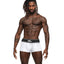 Male Power Modal Rib Pouch Shorts have a wide elastic waistband & are made from super-soft, stretchy Modal fabric in a full-coverage trunk design for supreme comfort. White. (3)