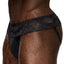 Male Power Sassy Lace Skirted Waistband Jock Strap blends a masculine jockstrap w/ soft feminine lace to accentuate your buns & package. Black.