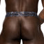 Male Power S'Naked Snakeskin Print Power Sock Backless Underwear has a metallic snakeskin print in all-way stretch material w/ Velcro closure around your shaft & a naked back to expose your rear assets! Black & blue. (2)