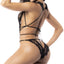 Mapale Plunging Backless Cage Strap Eyelash Lace Teddy has a daring plunging neckline & wraparound cage strap details to form an open back, all in feminine eyelash lace. (2)